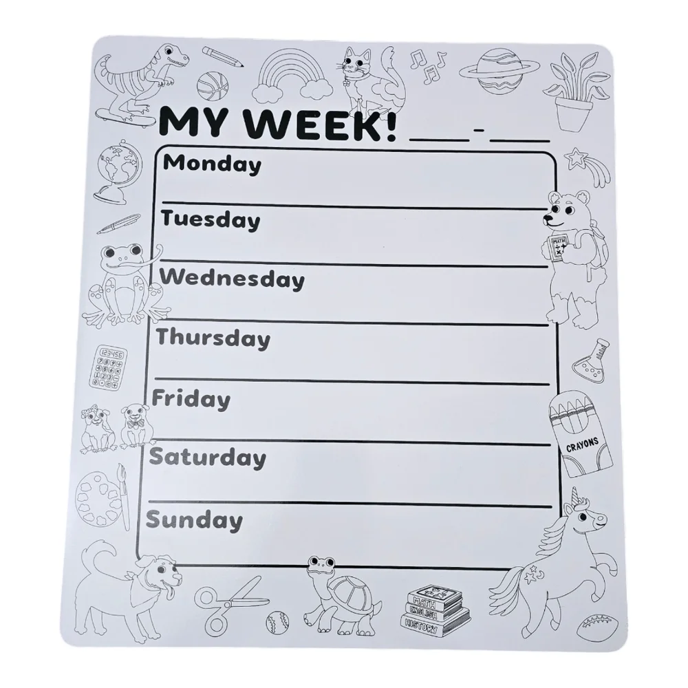 New Kids Weekly Dry Erase Board Planner Whiteboard 15.5